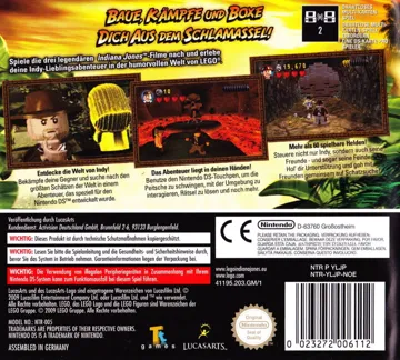 LEGO Indiana Jones - The Original Adventures (Europe) (En,Fr,De,Es,It,Da) box cover back